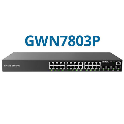 Switch 24 Puertos Gigabit PoE 802.3af/at + 4 SFP - GWN7803P