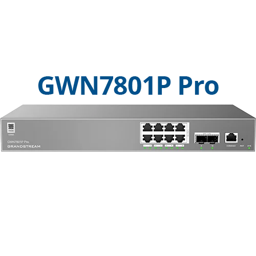 [GWN7801P-PRO] Switch Layer 2++ con 8 puertos Gb RJ45 PoE y 2 puertos SFP+