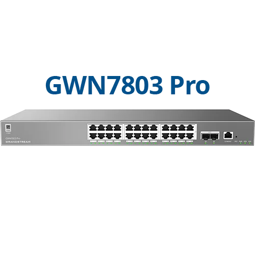 [GWN7803P-PRO] Switch Layer 2++ con  24 puertos Gb RJ45 PoE y 2 puertos SFP+ 